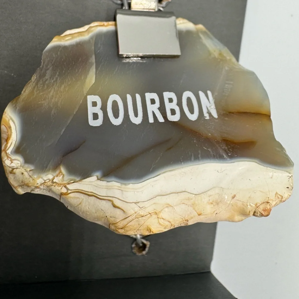 NWT Set of 4 Godinger Agate Liquor Tags Double Sided